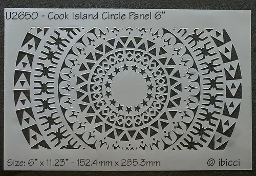 ibicci Cook Island Circle Panel stencil 6"